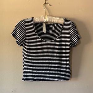 Black pin stripe crop top